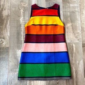 Alice Olivia Clyde Rainbow Stripe Mod Dress Sz 8